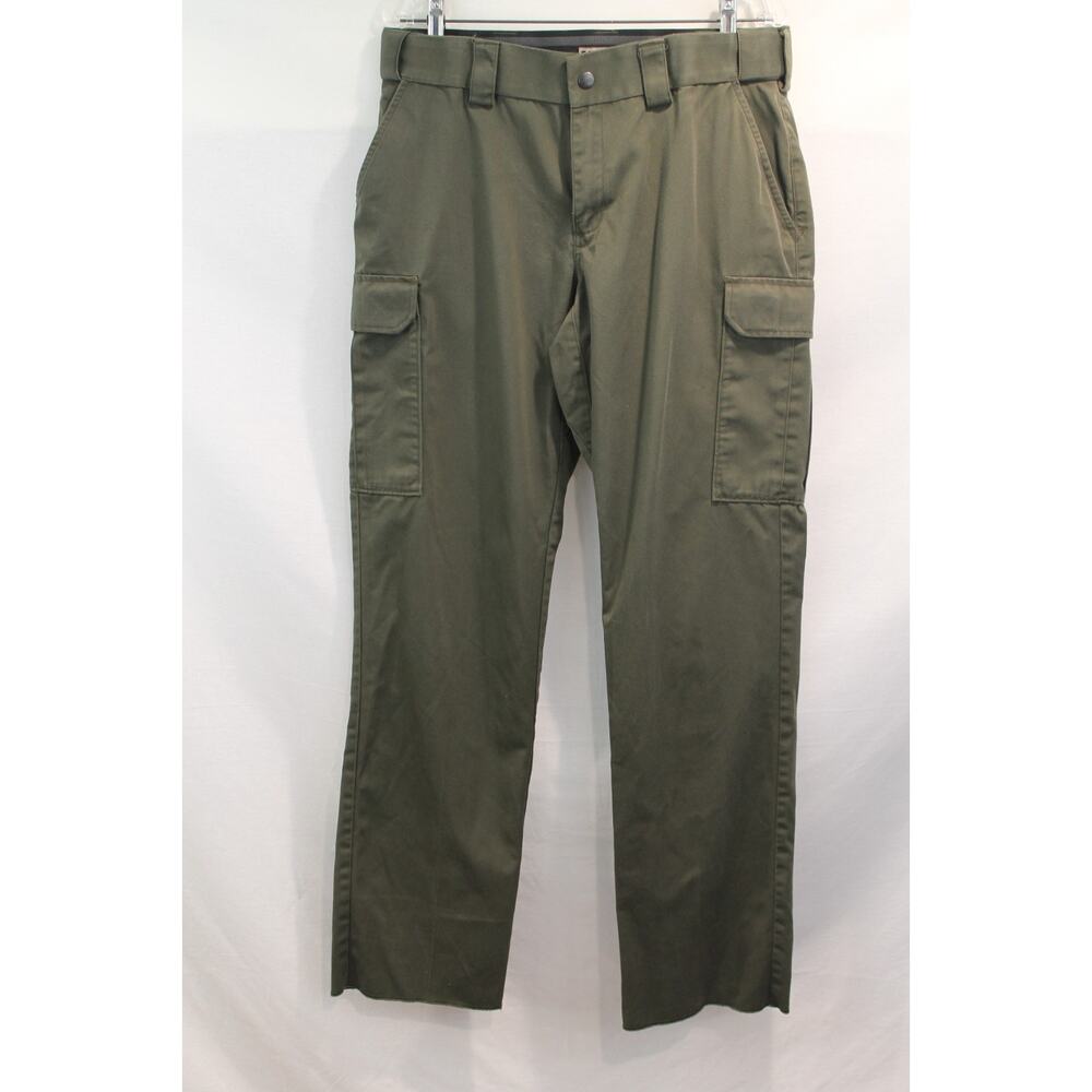 5.11 Tactical Military Cargo Pants Women Size 14 Army Green Flap Pocket Unhemmed